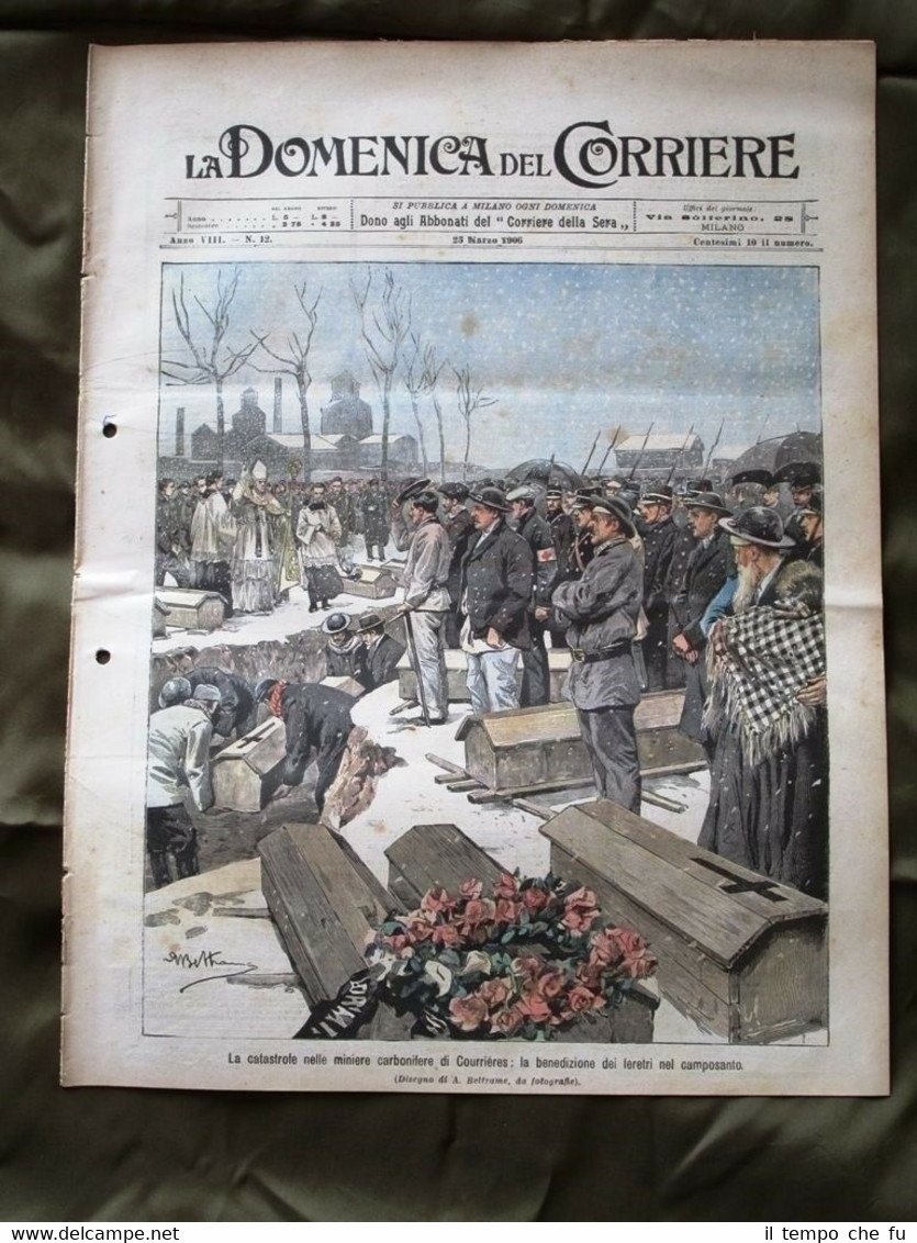 La Domenica del Corriere 25 Marzo 1906 Miniera carbone Napoli …