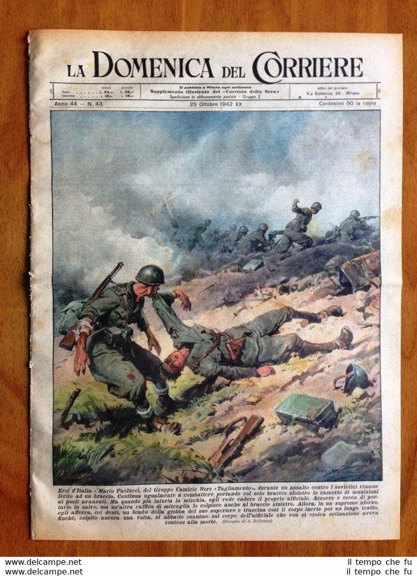 La Domenica del Corriere 25 ottobre 1942 Paolucci Stalingrado Russia