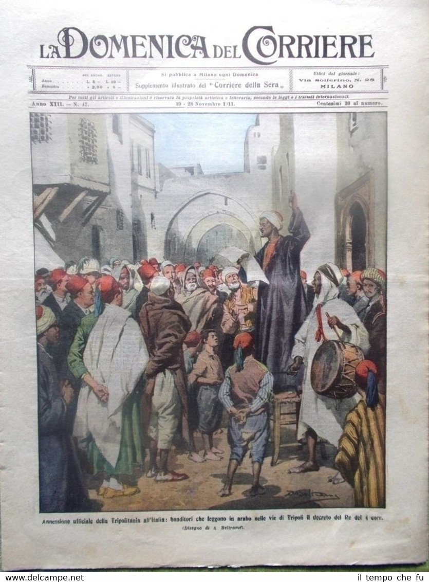 La Domenica del Corriere 26 Novembre 1911 Guerra Italia Turchia …