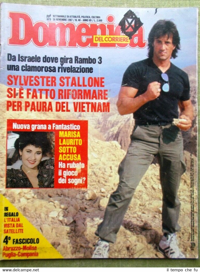 La Domenica del Corriere 26 Novembre 1987 Stallone Borg Pertini … | Immagine principale