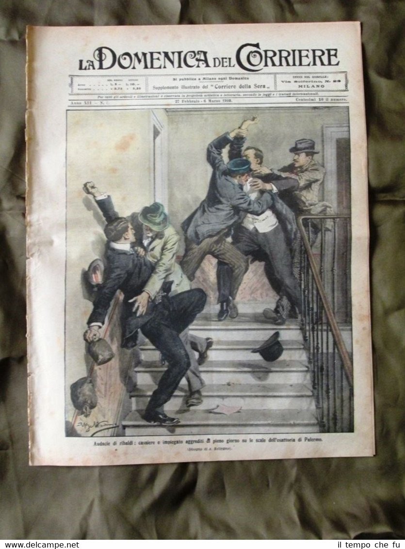 La Domenica del Corriere 27 Febbraio 1910 Aggressione Assalto Cairo …