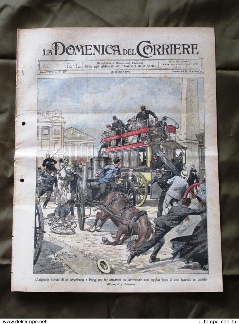 La Domenica del Corriere 27 Maggio 1906 Lattivendolo Parigi Vesuvio …
