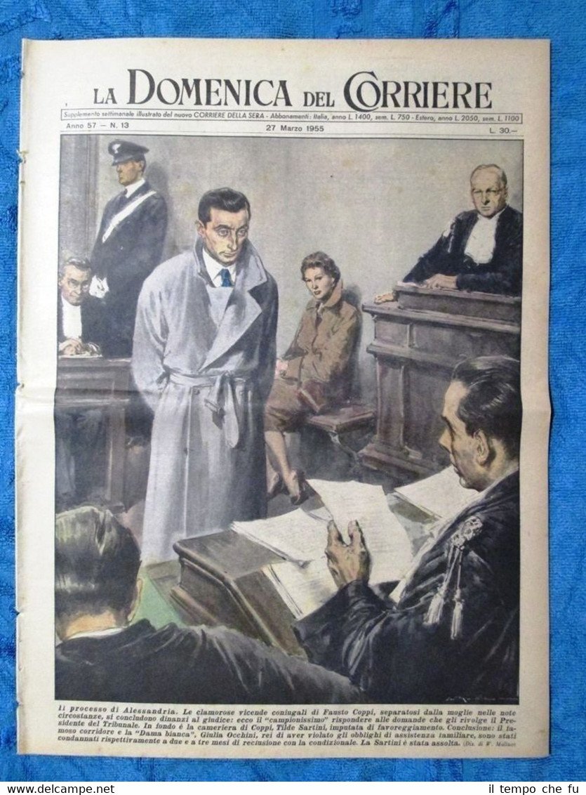 La Domenica del Corriere 27 marzo 1955 Fausto Coppi - …
