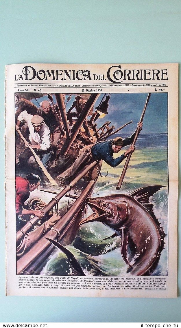 La Domenica del Corriere 27 ottobre 1957 Napoli - Windscale …