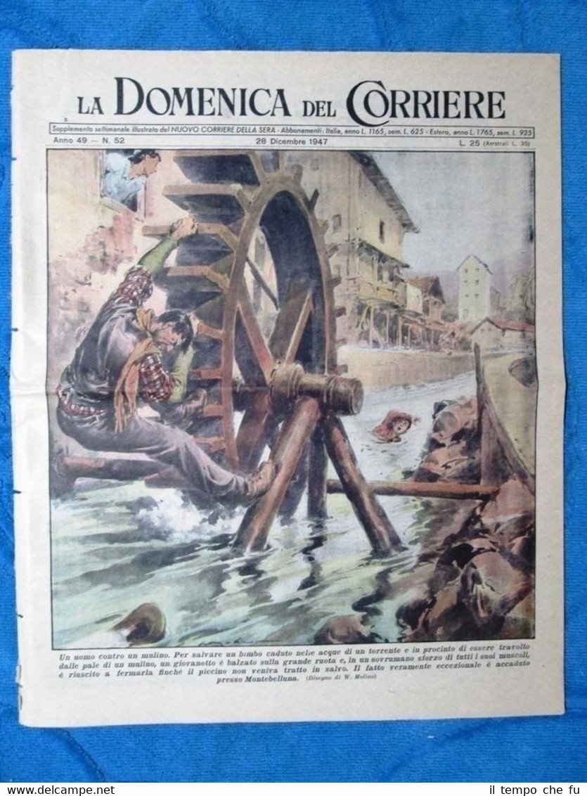 La Domenica del Corriere 28 dicembre 1947 Montebelluna - Augusta …