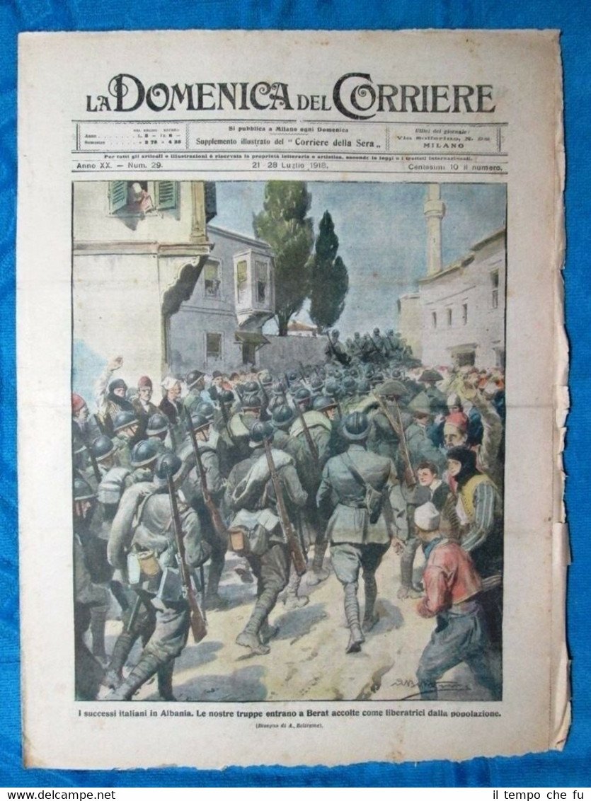La Domenica del Corriere 28 luglio 1918 WW1 Berat,Albania - …