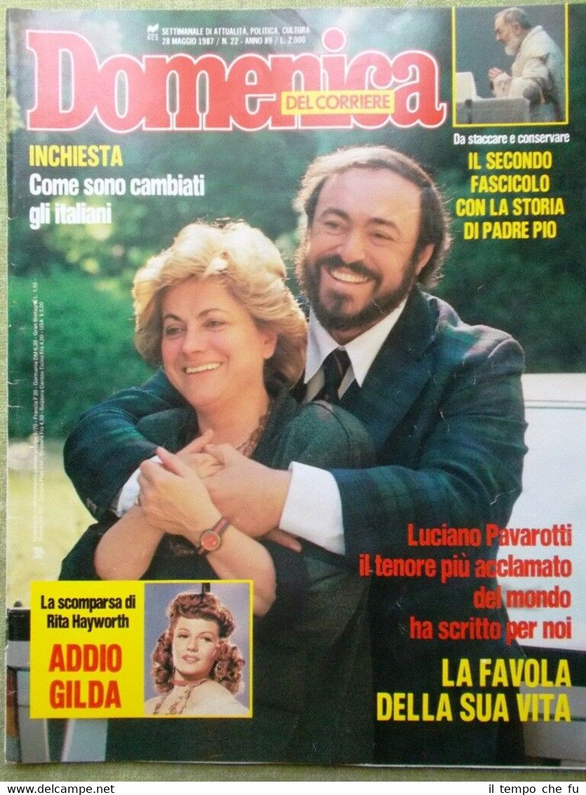 La Domenica del Corriere 28 Maggio 1987 Padre Pio Pavarotti …
