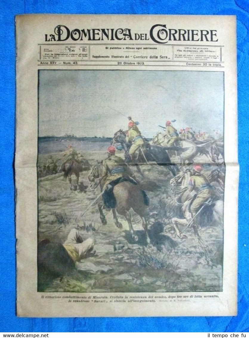 La Domenica del Corriere 28 ottobre 1923 Misurata - Detroit …