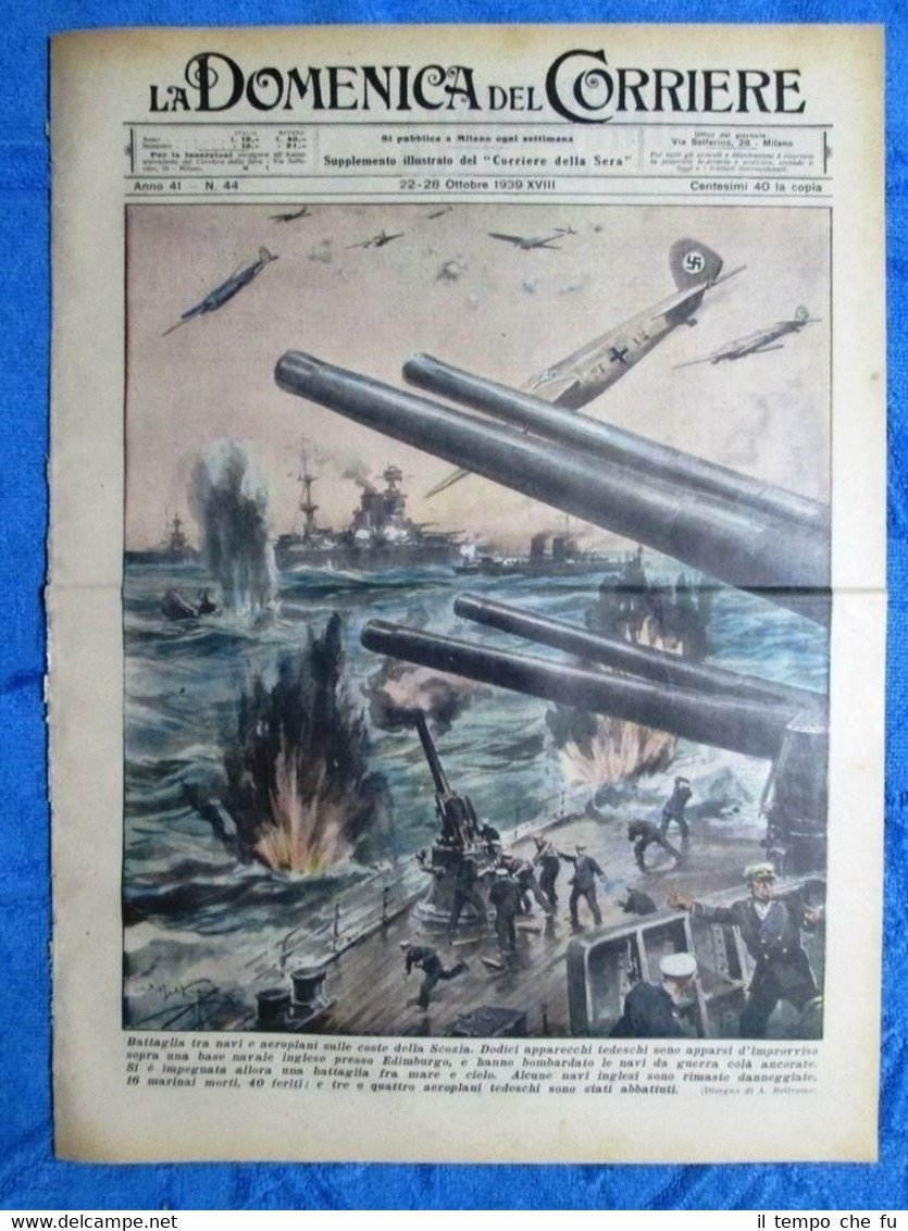 La Domenica del Corriere 28 ottobre 1939 Edimburgo - Isola …