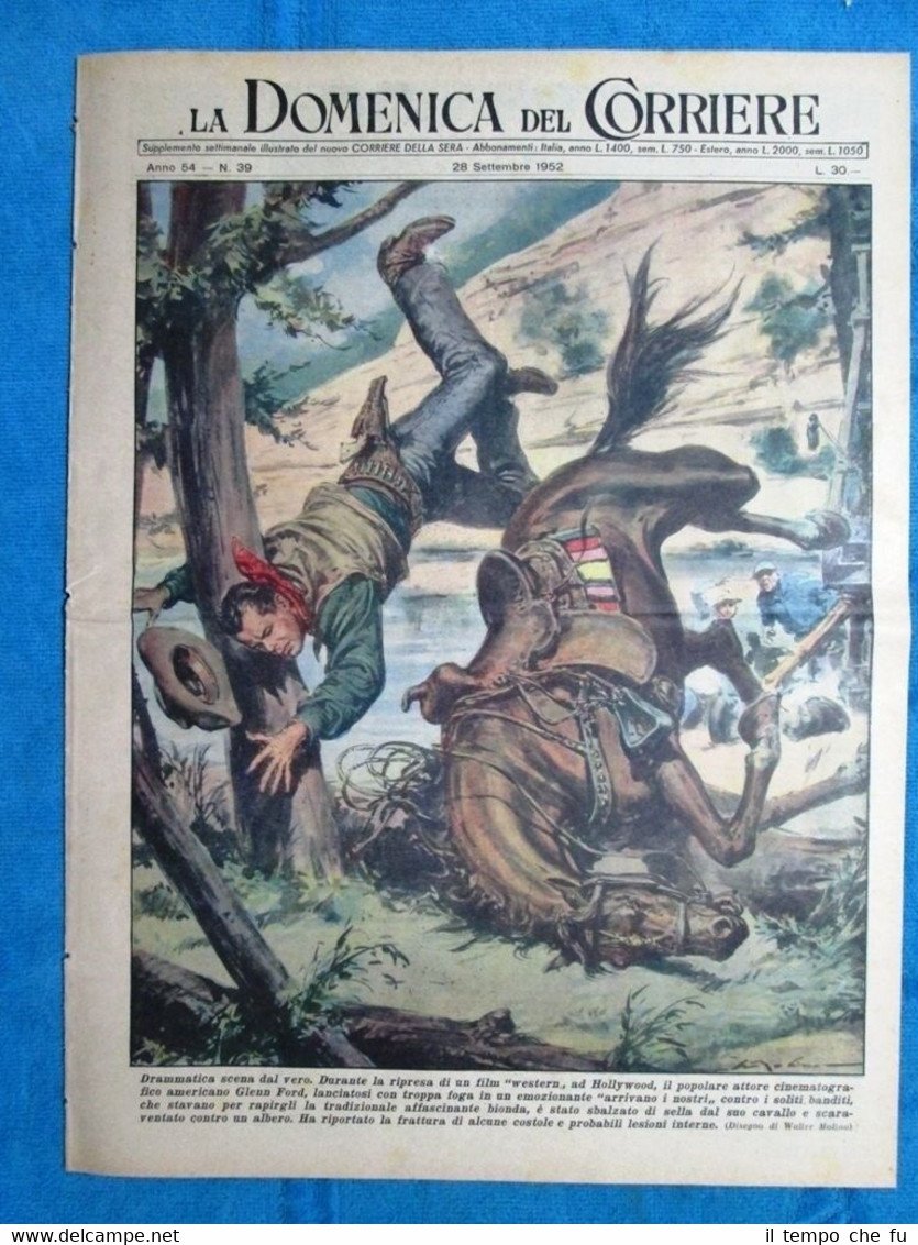 La Domenica del Corriere 28 settembre 1952 Glen Ford - …