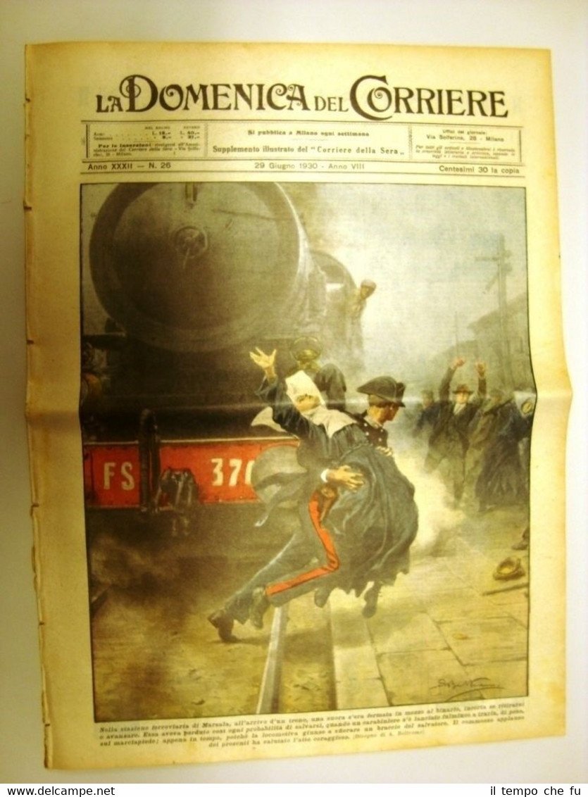 La Domenica del Corriere 29 Giugno 1930 Marsala Aquila Catastrofe …