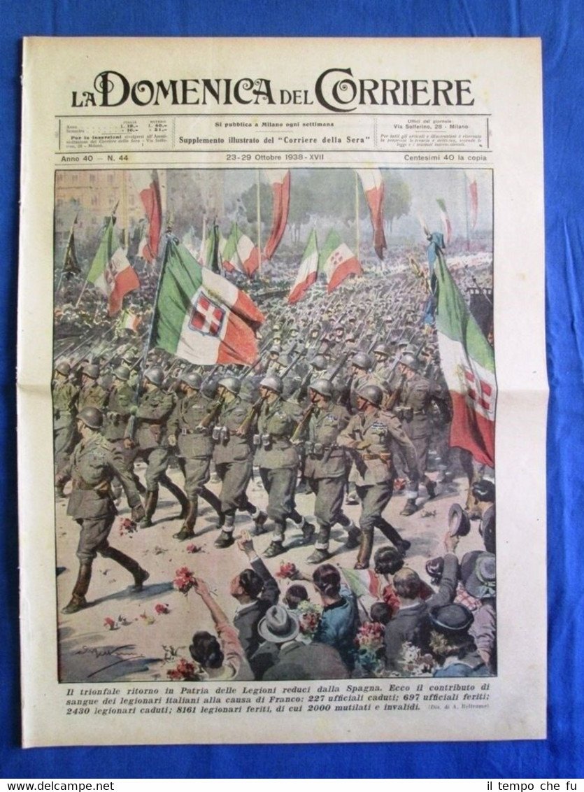La Domenica del Corriere 29 ottobre 1938 Spagna - Palestina …