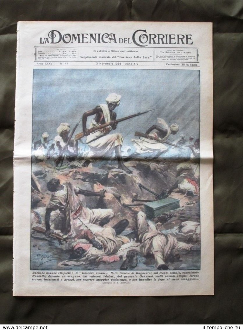La Domenica del Corriere 3 Novembre 1935 Armati etiopici Cinematografo …