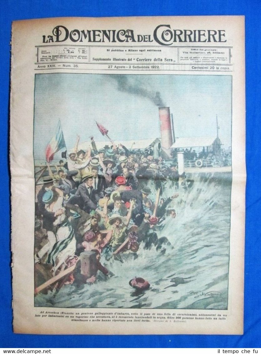 La Domenica del Corriere 3 settembre 1922 Arcachon - Marbona …