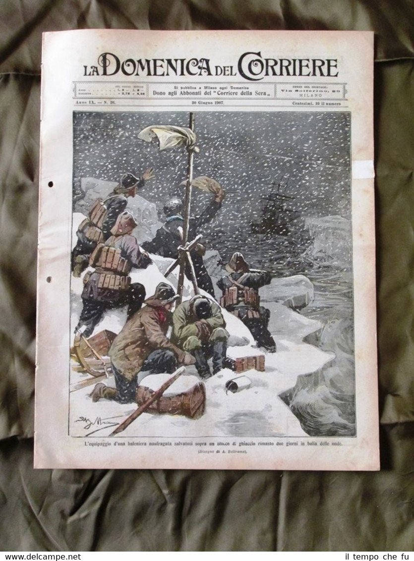 La Domenica del Corriere 30 Giugno 1907 Baleniera Ghiaccio Alunni …
