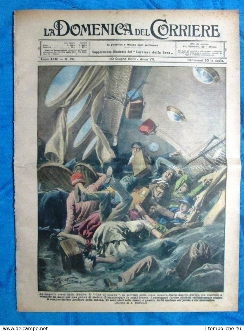 La Domenica del Corriere 30 giugno 1929 Sulla Manica - … | Immagine principale