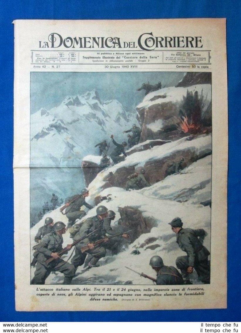 La Domenica del Corriere 30 giugno 1940 Alpini - Cirenaica …