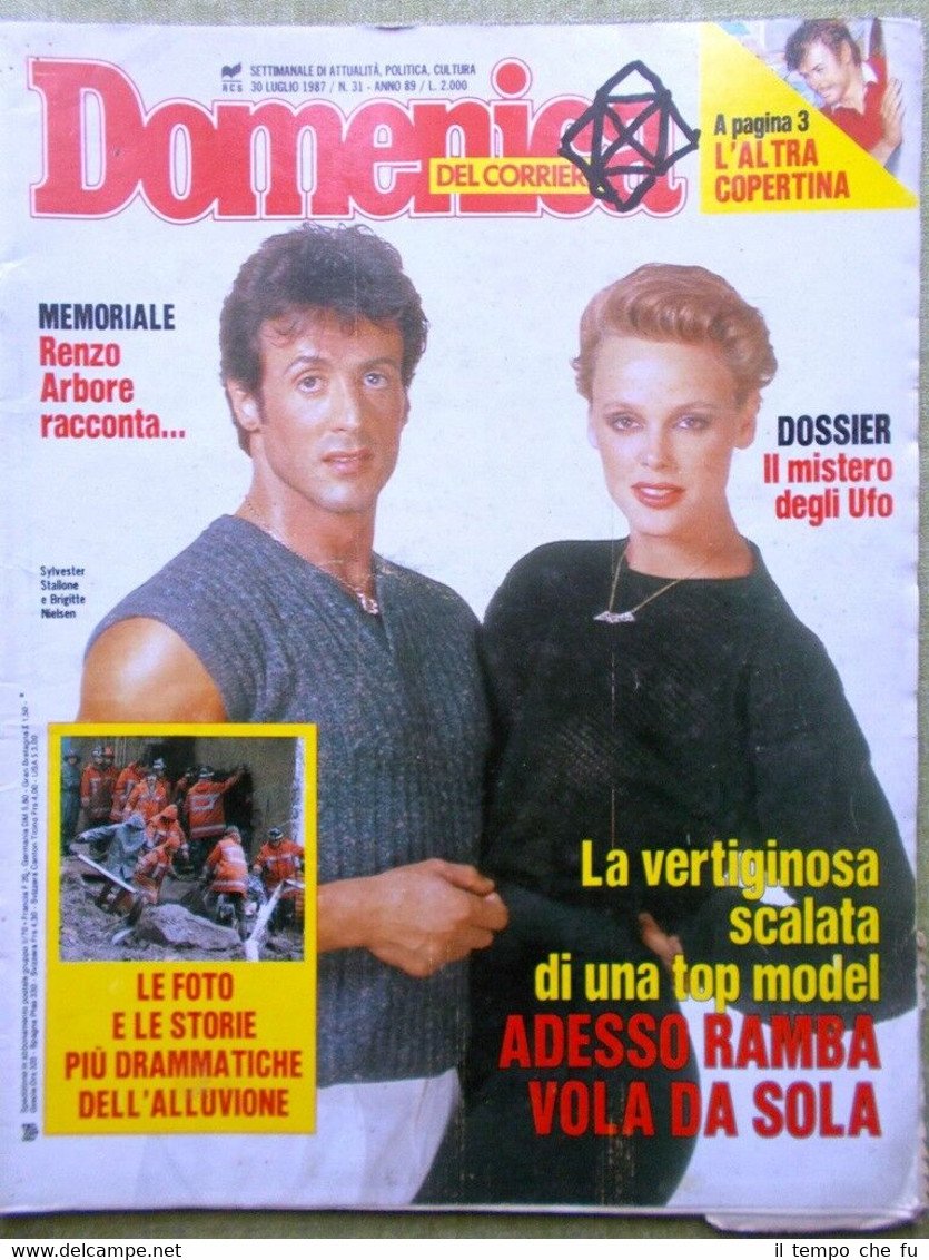 La Domenica del Corriere 30 Luglio 1987 Arbore Valtellina Stallone …