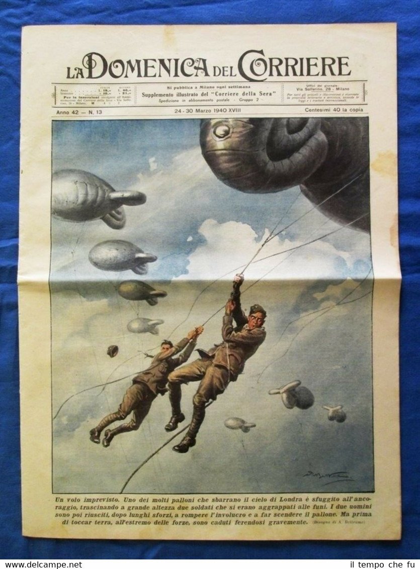 La Domenica del Corriere 30 marzo 1940 Cieli di Londra …