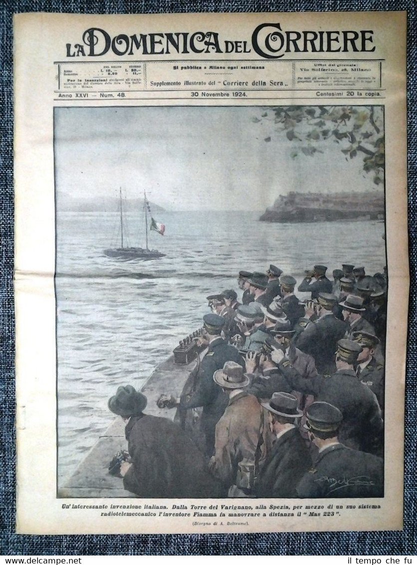La Domenica del Corriere 30 Novembre 1924 Radiotelematica MAS 223 …