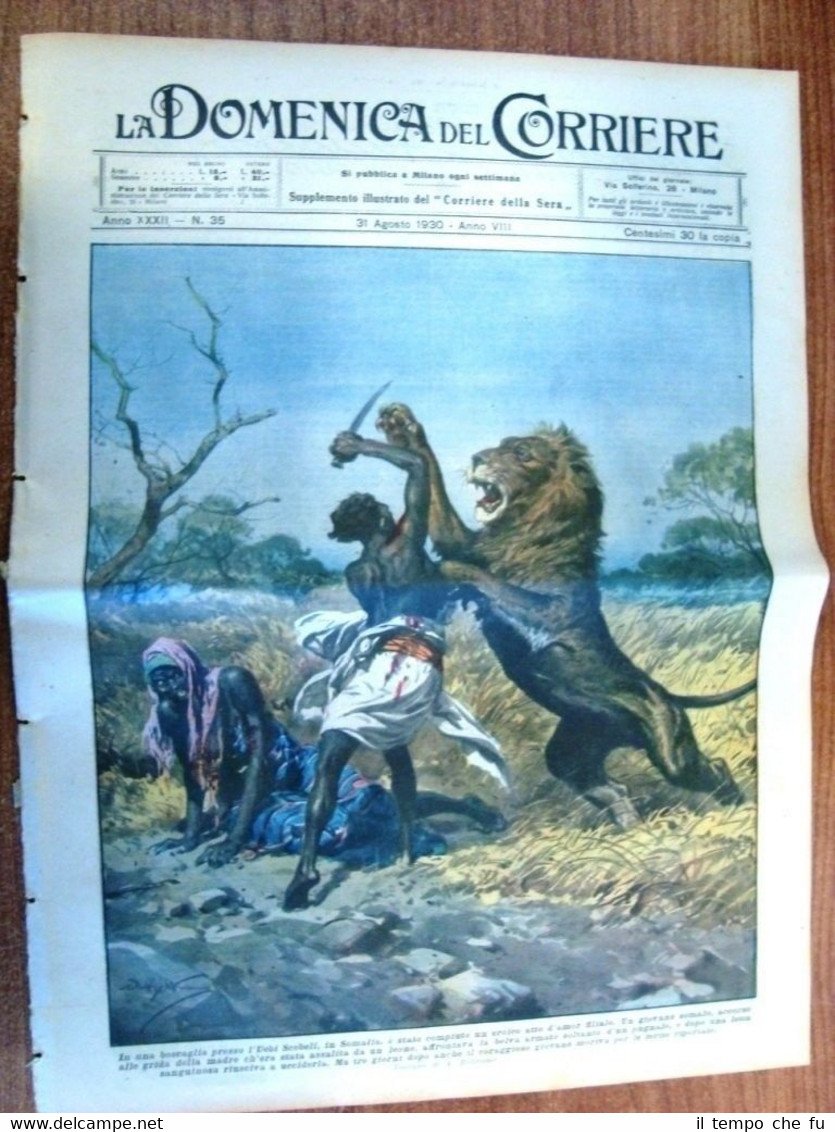 La Domenica del Corriere 31 Agosto 1930 Somalia Frascati Dale …