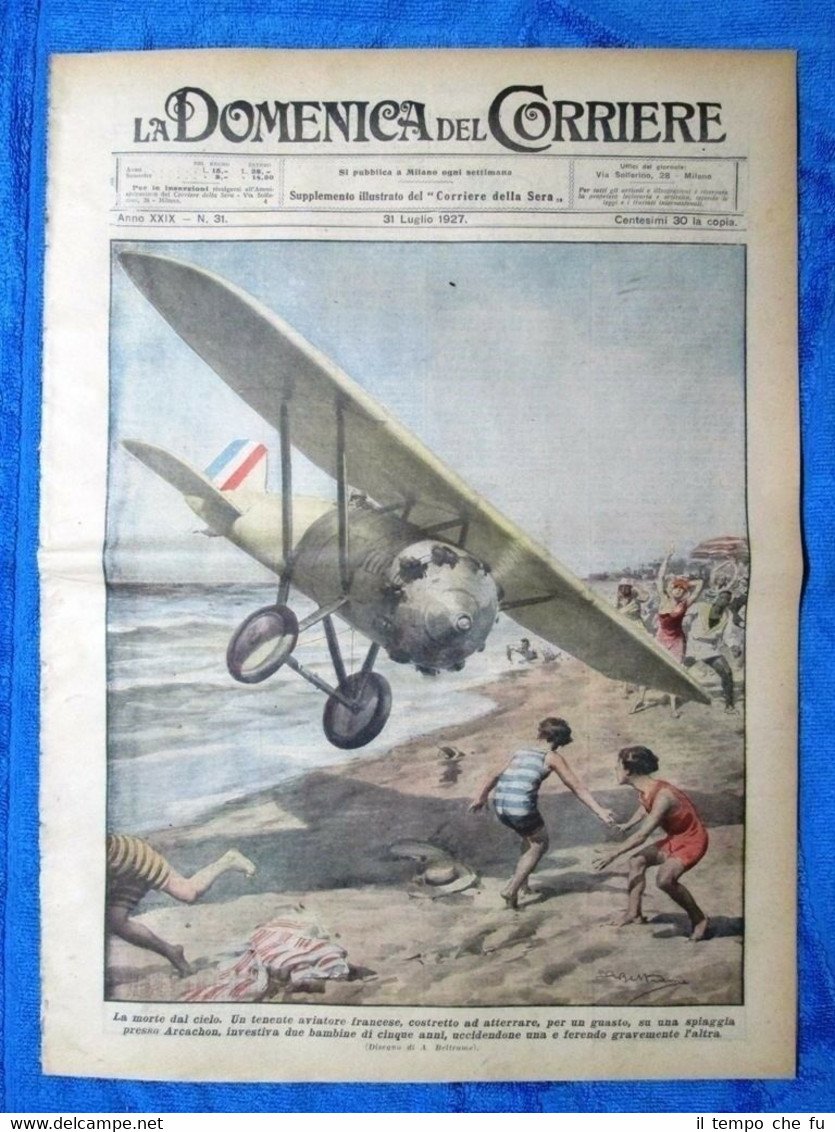La Domenica del Corriere 31 luglio 1927 Arcachon - Madras …