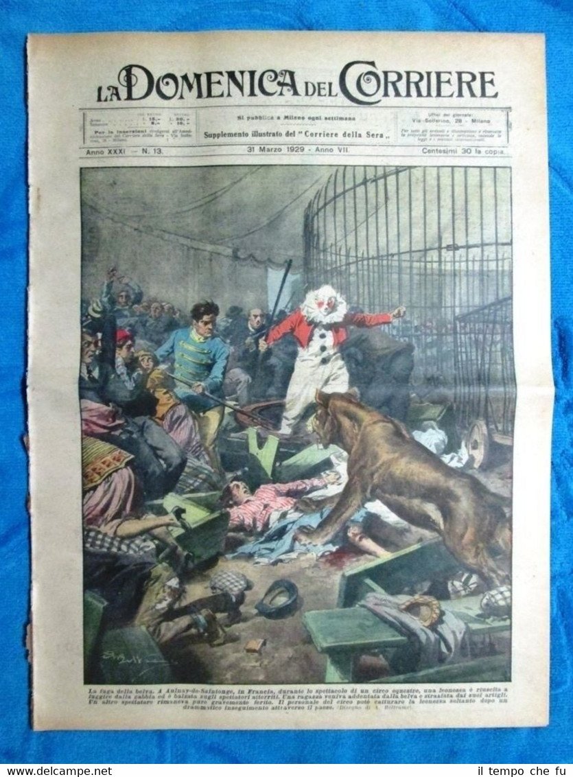 La Domenica del Corriere 31 marzo 1929 Aulnay-de-Saintonge - Parigi …