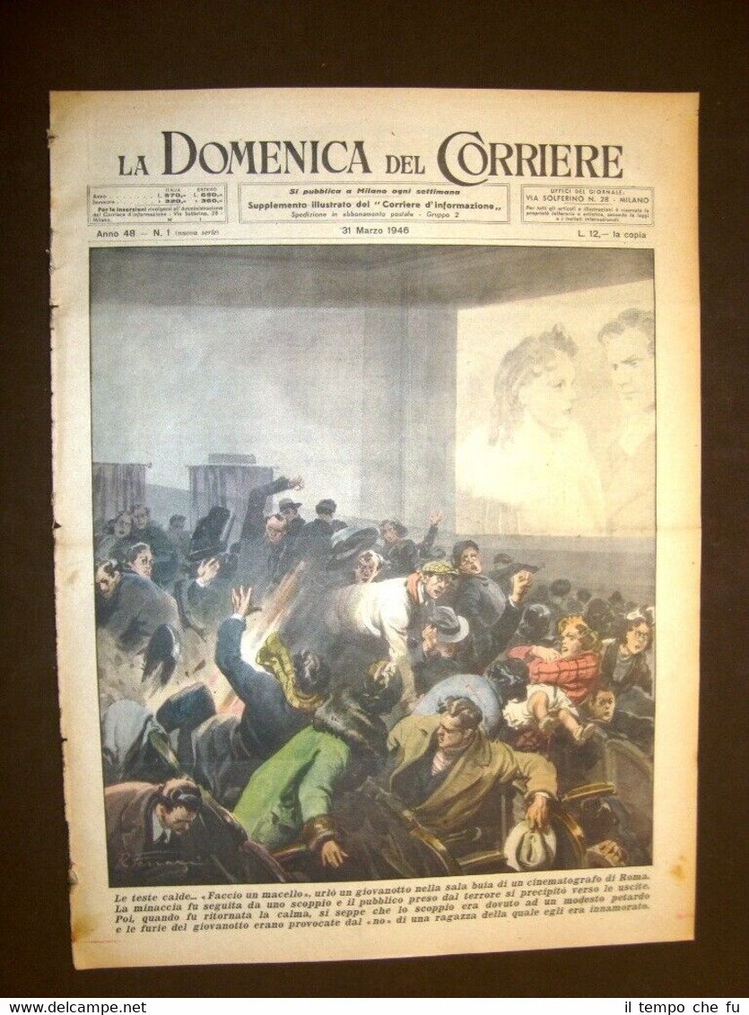 La Domenica del Corriere 31 marzo 1946 Cinema Queen Mary …