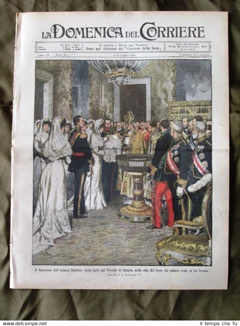 La Domenica del Corriere 4 Luglio 1909 Sovrani Spagna Briganti …