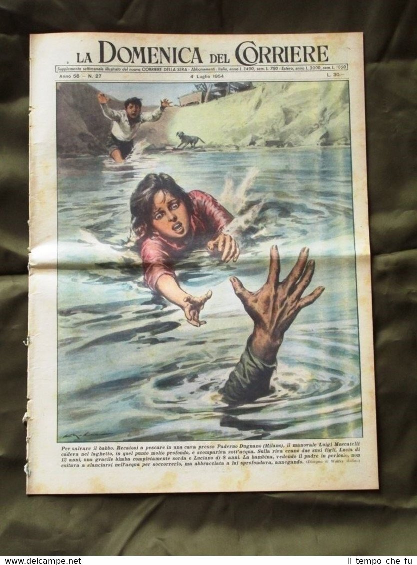La Domenica del Corriere 4 Luglio 1954 Annegamento Bestia Palermo …