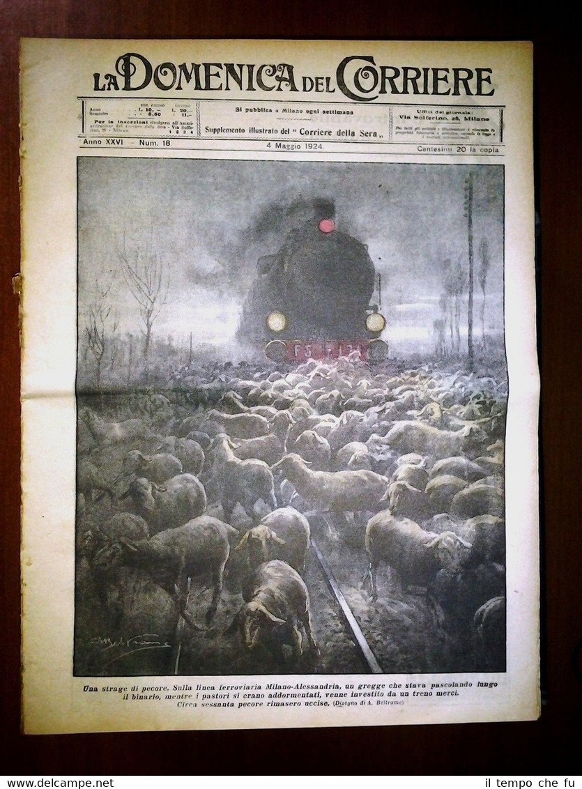 La Domenica del Corriere 4 Maggio 1924 Milano-Alessandria - Manica … | Immagine principale