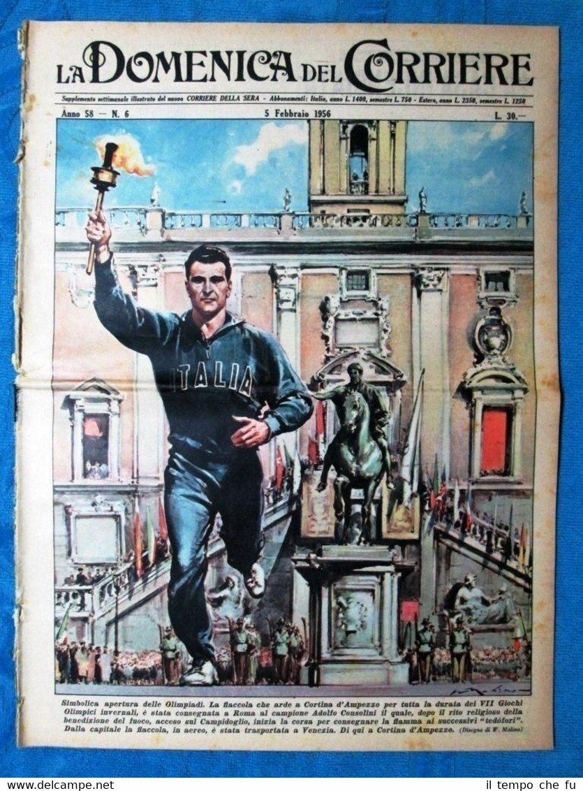 La Domenica del Corriere 5 febbraio 1956 Adolfo Consolini - …
