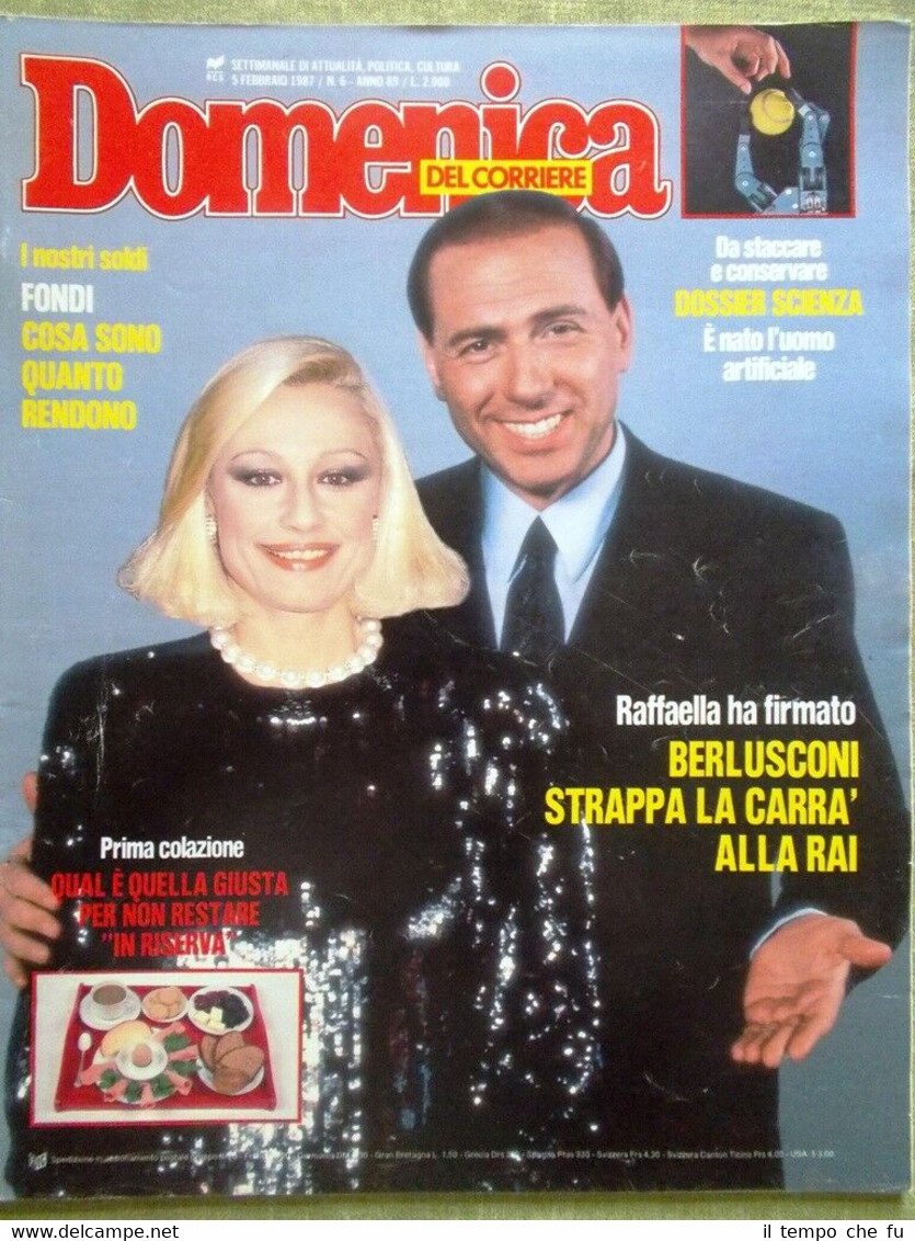 La Domenica del Corriere 5 Febbraio 1987 Berlusconi Carrà Marilyn … | Immagine principale