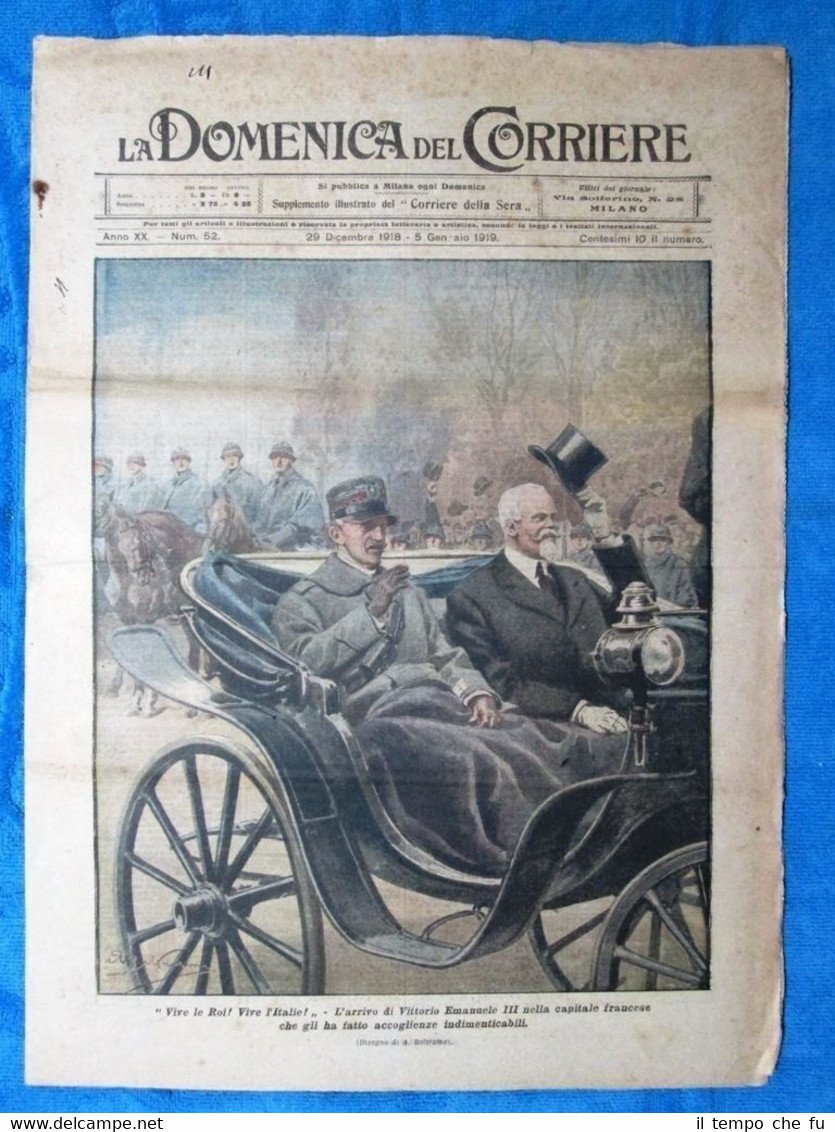 La Domenica del Corriere 5 gennaio 1919 WW1 Vitt.Emanuele III …
