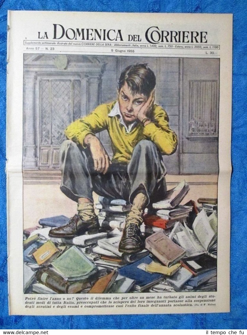 La Domenica del Corriere 5 giugno 1955 Scuola Italia -Alberto …