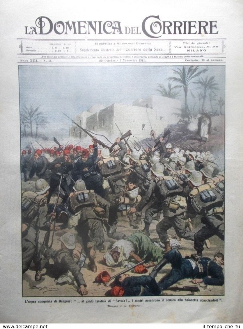 La Domenica del Corriere 5 Novembre 1911 Guerra Italia Turchia …