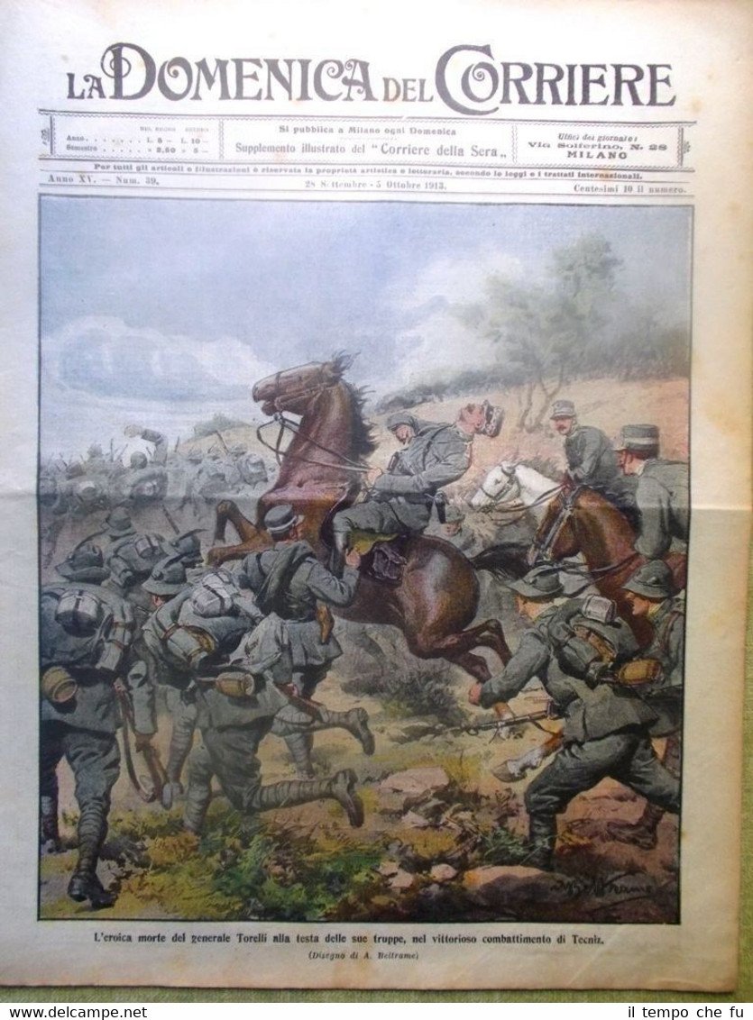 La Domenica del Corriere 5 Ottobre 1913 Torelli Tecniz Cadore …