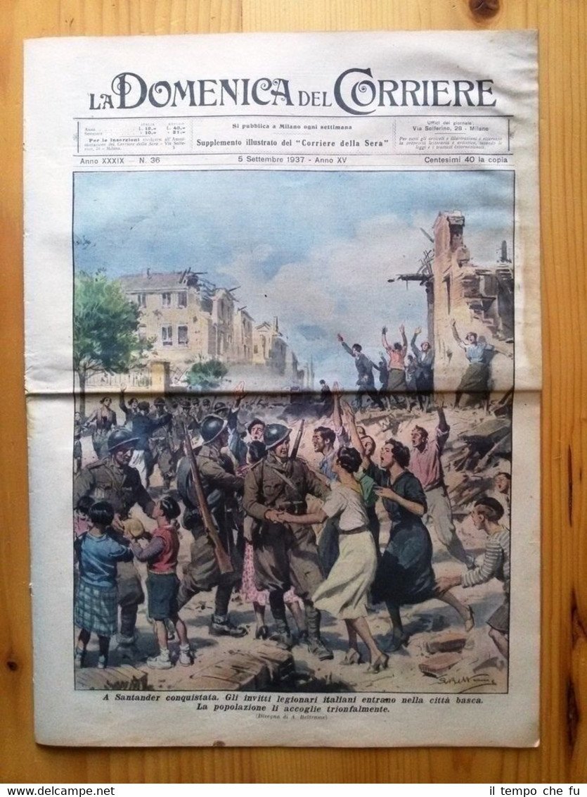 La Domenica del Corriere 5 settembre 1937 Santander - Carpazi …