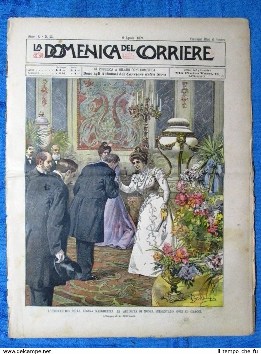 La Domenica del Corriere 6 agosto 1899 Reg.Margherita - Stella …
