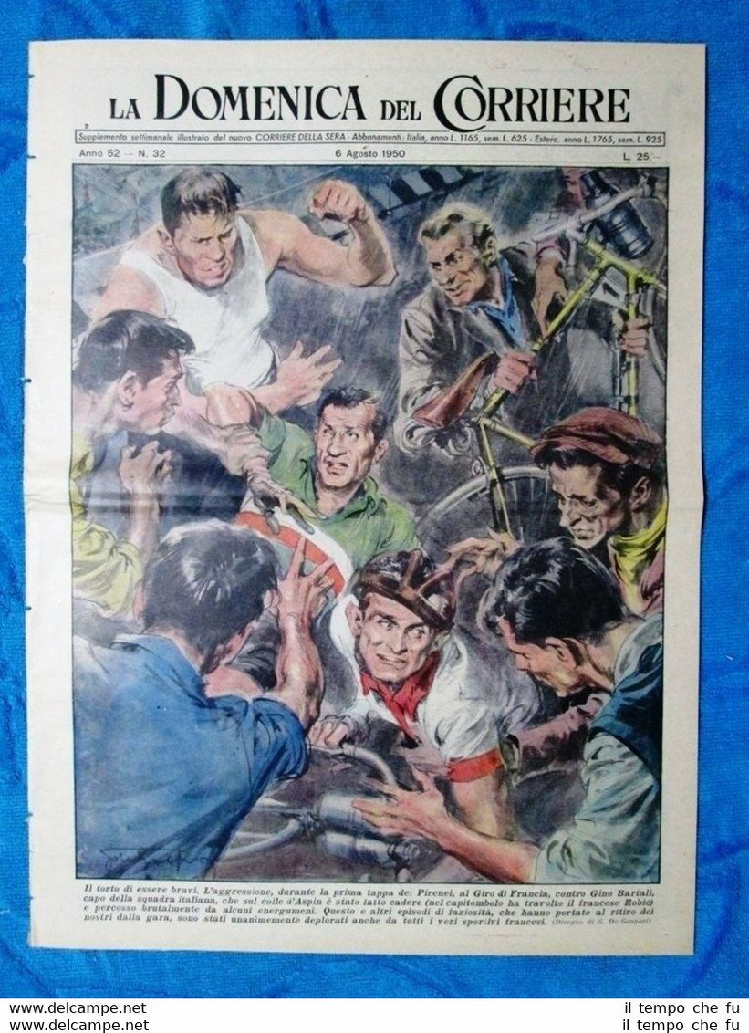 La Domenica del Corriere 6 agosto 1950 Gino Bartali - …