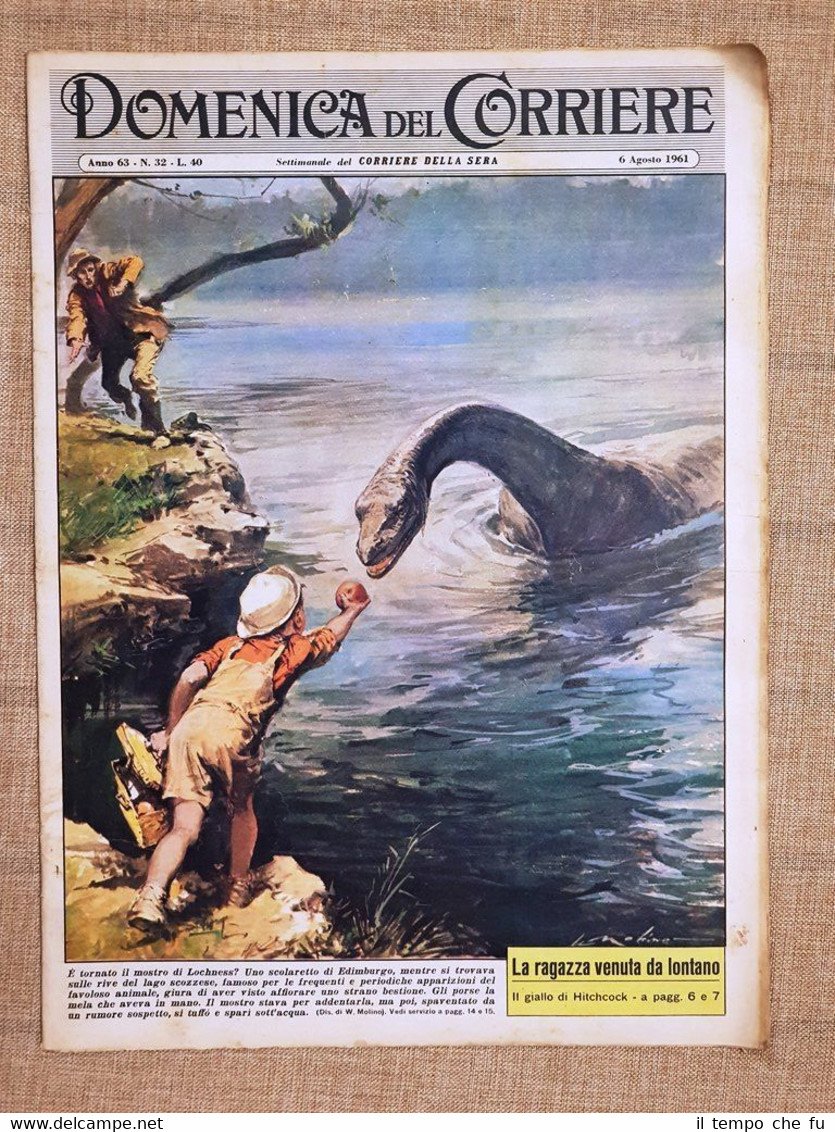 La Domenica del Corriere 6 Agosto 1961 Mostro Lochness Marlon …