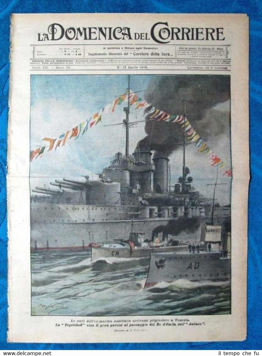 La Domenica del Corriere 6 aprile 1919 Tegetthoff - Borgo …