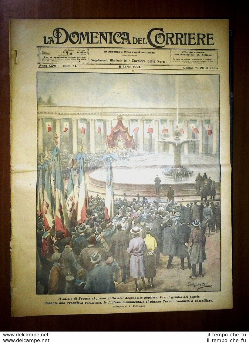 La Domenica del Corriere 6 Aprile 1924 Cavour in Foggia …