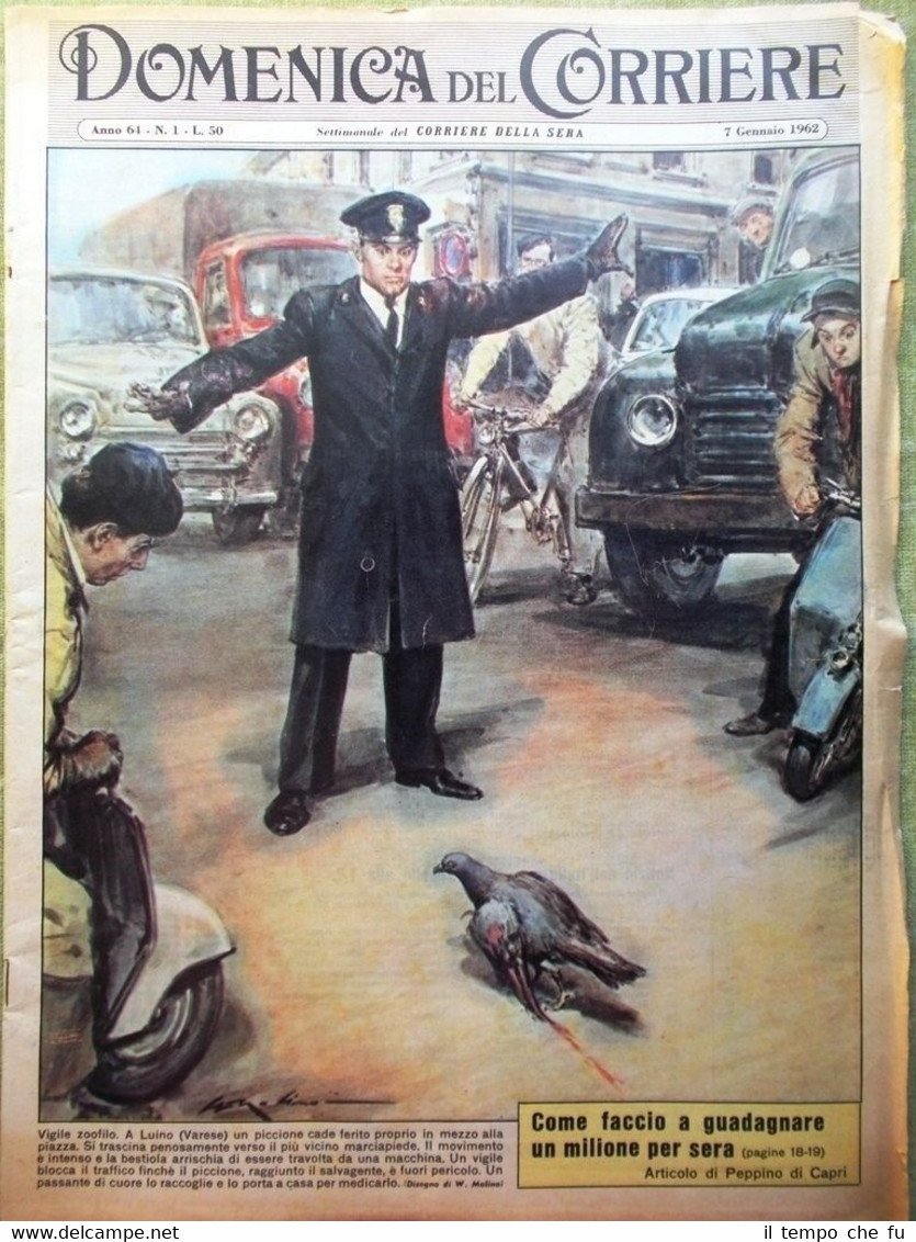 La Domenica del Corriere 7 Gennaio 1962 Liz Taylor Nkruma …