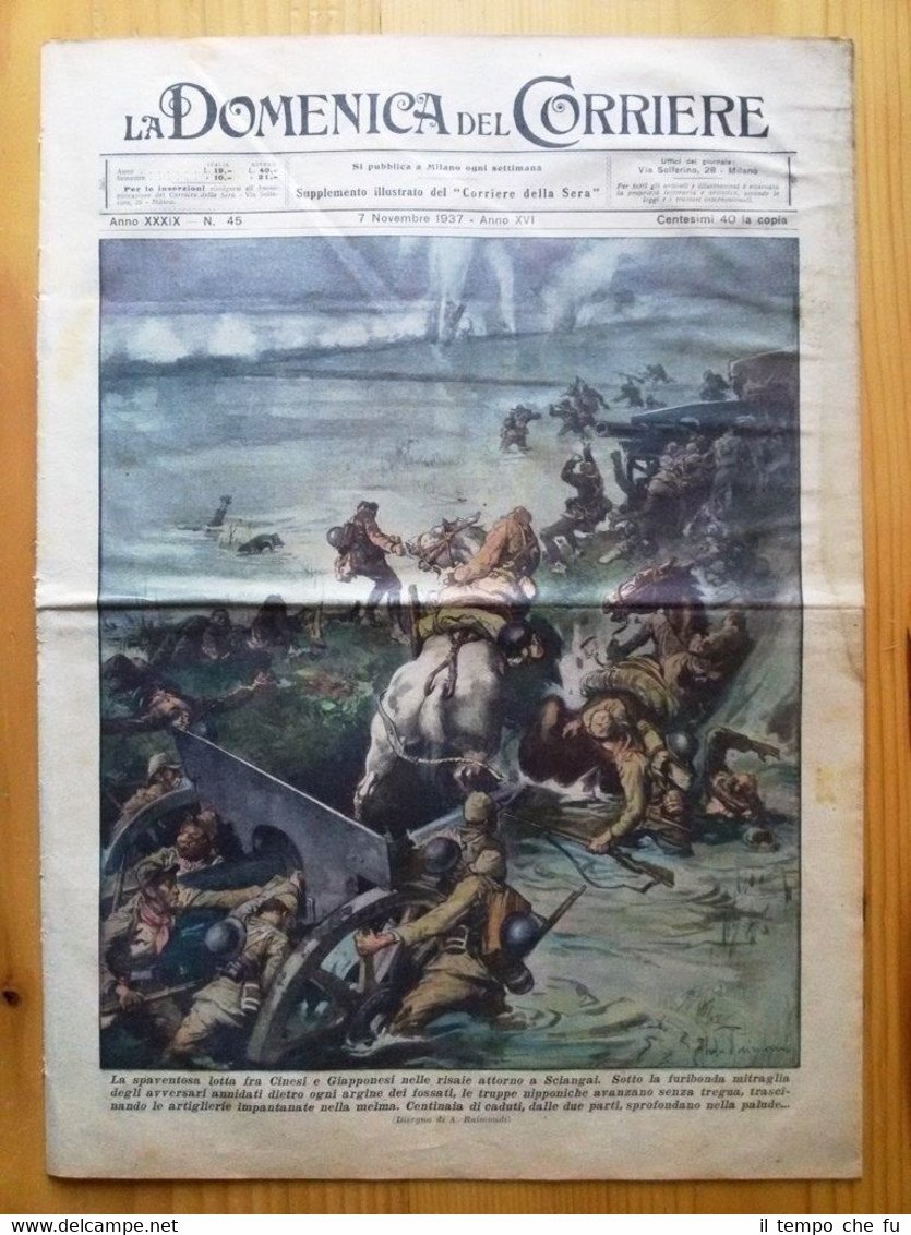 La Domenica del Corriere 7 novembre 1937 Shangai - Roma …