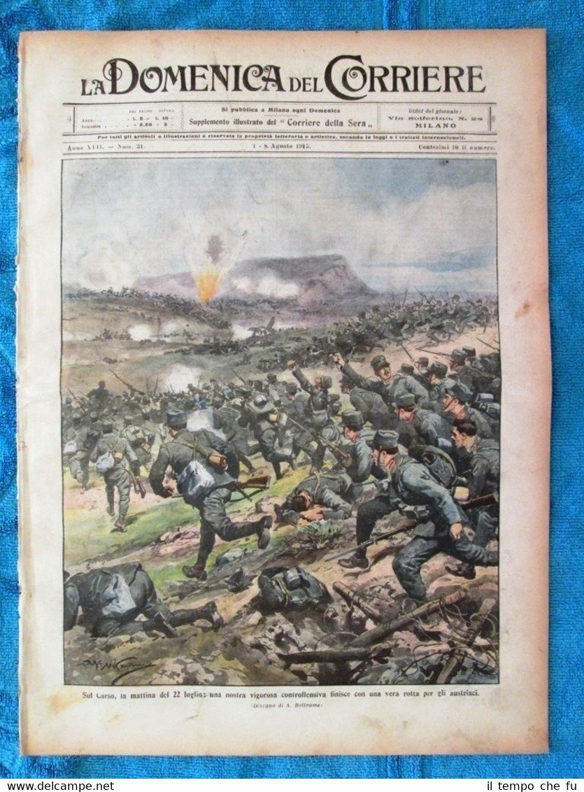 La Domenica del Corriere 8 agosto 1915 WW1 Carso - …