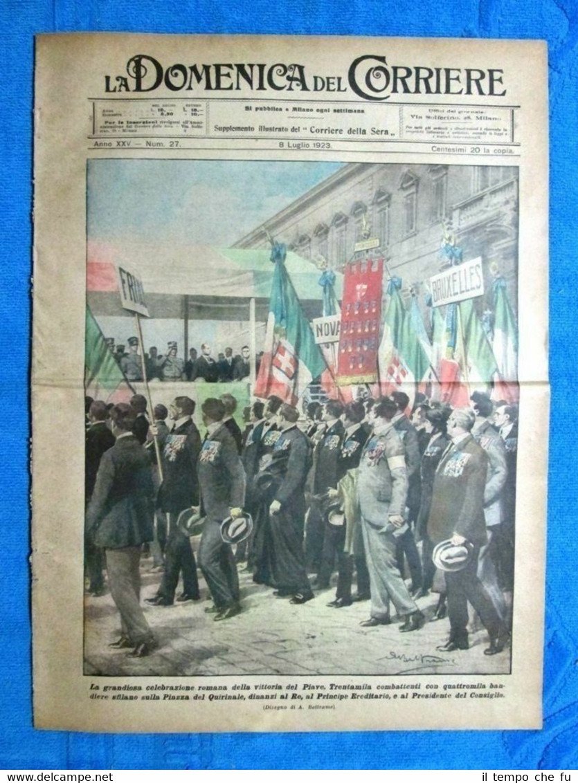 La Domenica del Corriere 8 luglio 1923 Vittoria del Piave …