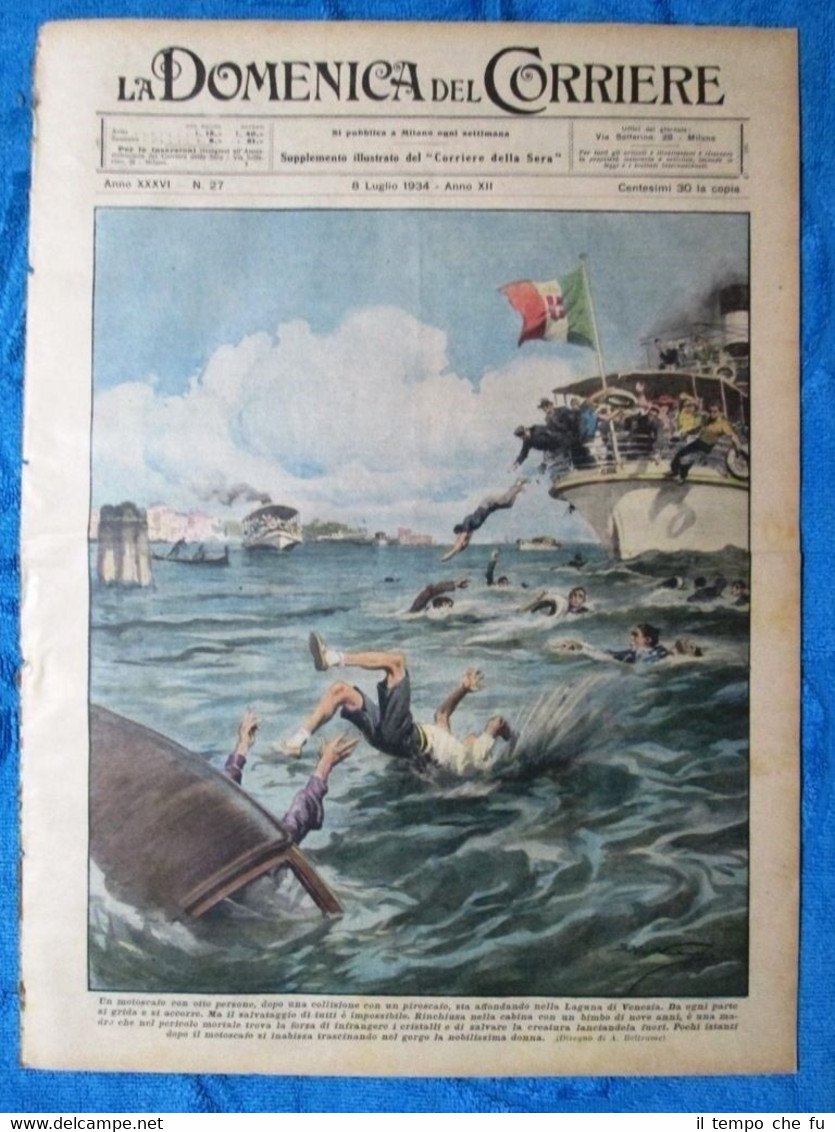 La Domenica del Corriere 8 luglio 1934 Venezia - Langerais …