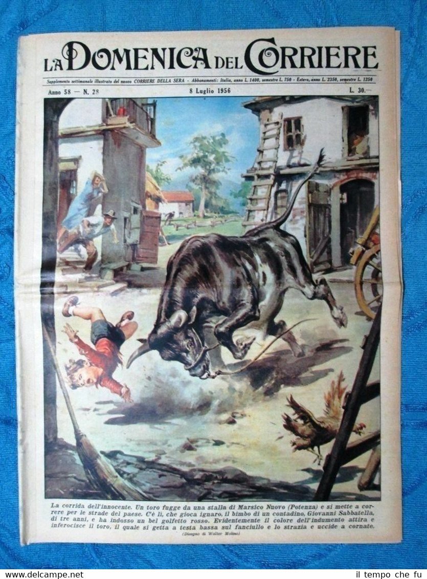 La Domenica del Corriere 8 luglio 1956 Potenza - M.Monroe,A.Miller …