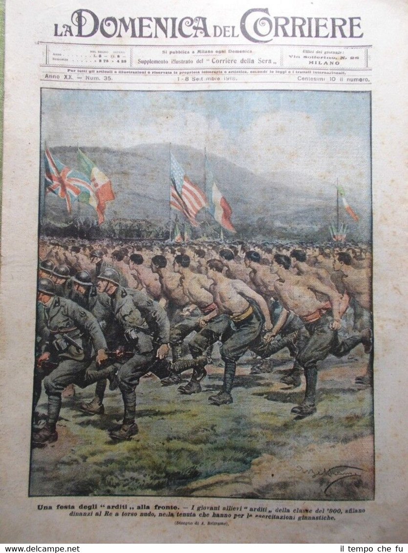La Domenica del Corriere 8 Settembre 1918 WW1 Fronte Bari …